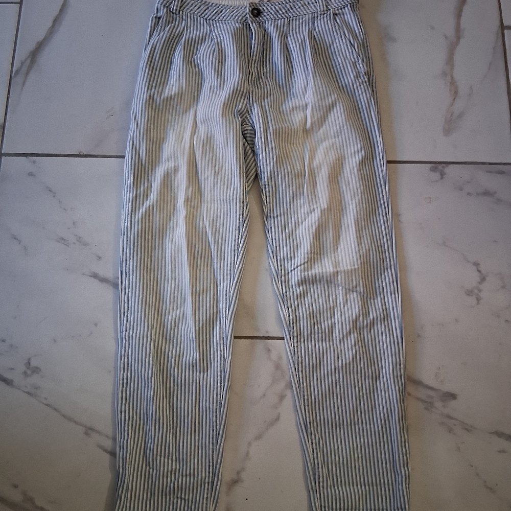 We The Free Blue and White Striped Chinos